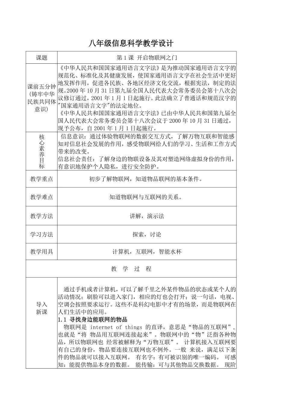 义务教育（人教版）信息科技八年级全一册全册教学设计.pdf_第2页