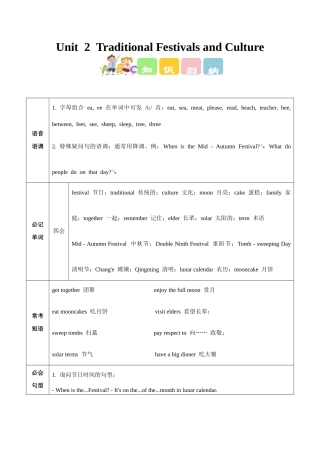 北京版（2024）五年级英语上册知识清单（知识点总结）.rar