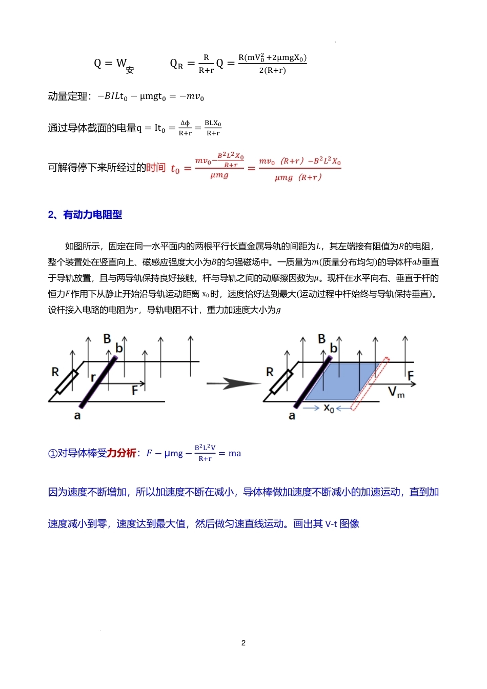 2027版电磁感应”单、双“棒，“宽、窄”轨，电容器问题解析+讲义.pdf_第2页