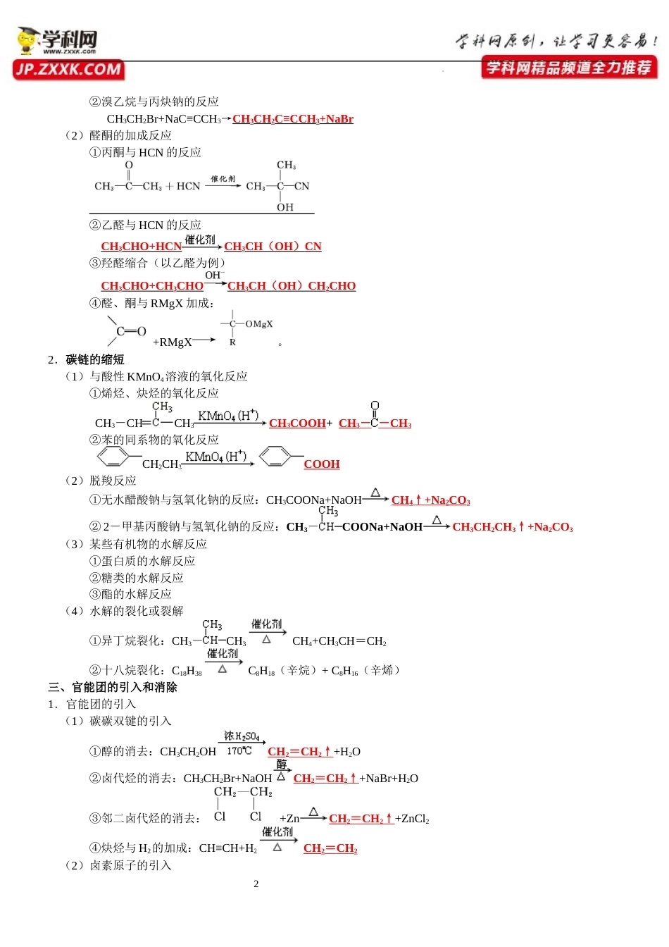 第3章　有机合成及其应用合成高分子化合物-【知识清单】.docx_第2页