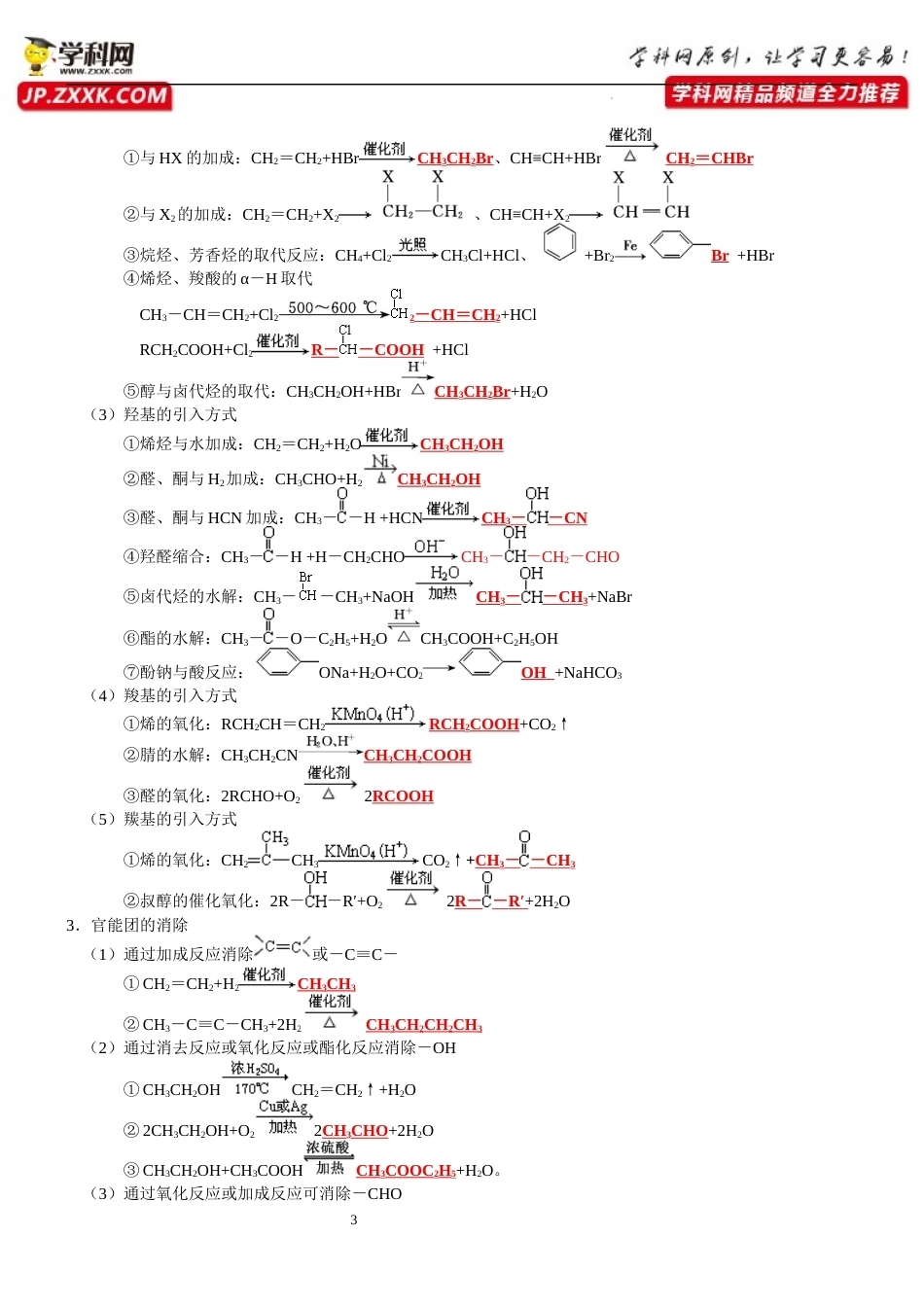 第3章　有机合成及其应用合成高分子化合物-【知识清单】.docx_第3页