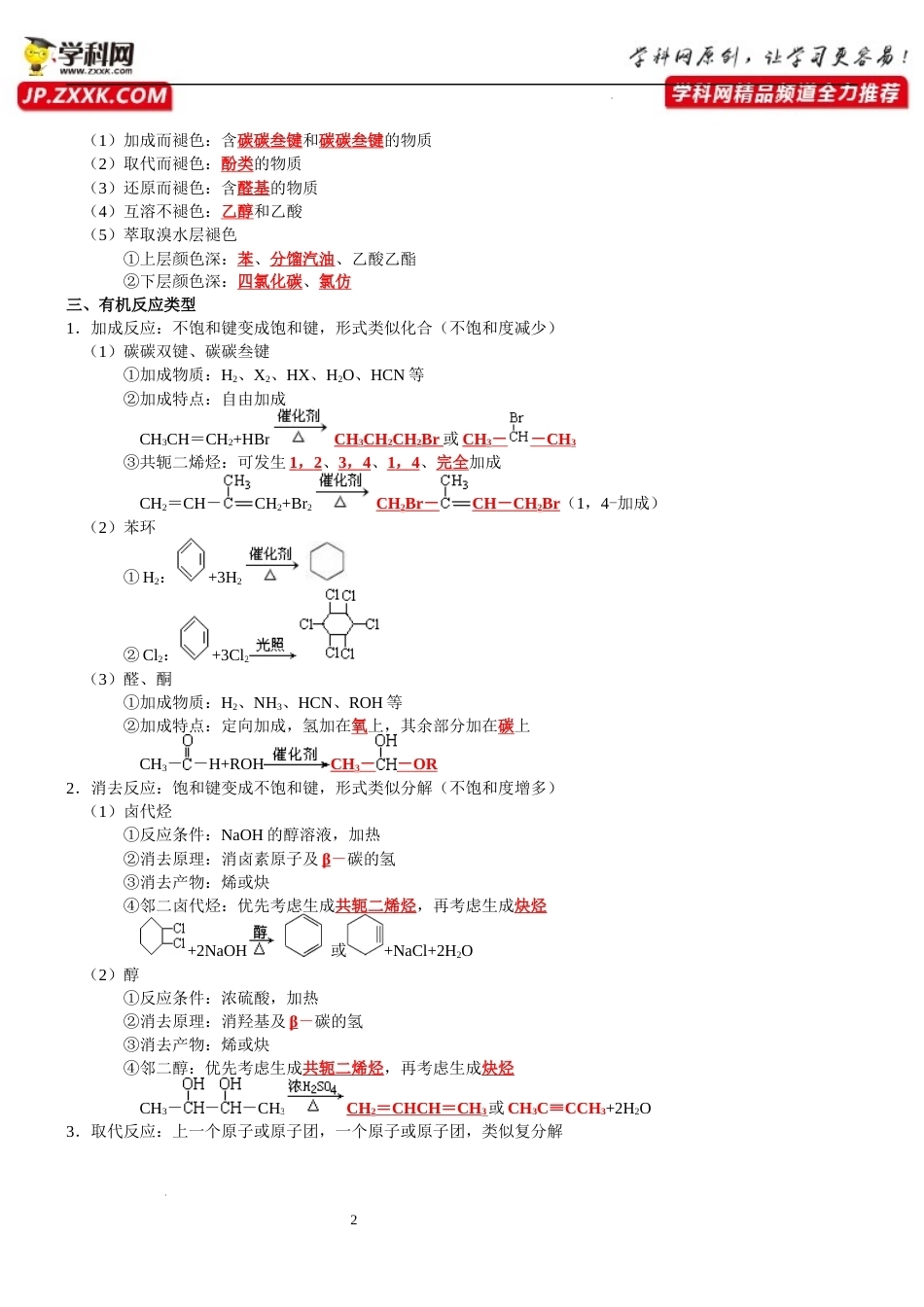 有机化学综合性归纳总结-.docx_第2页