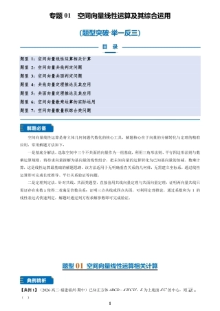 2027《高中数学•空间向量专项训练》+解析.zip