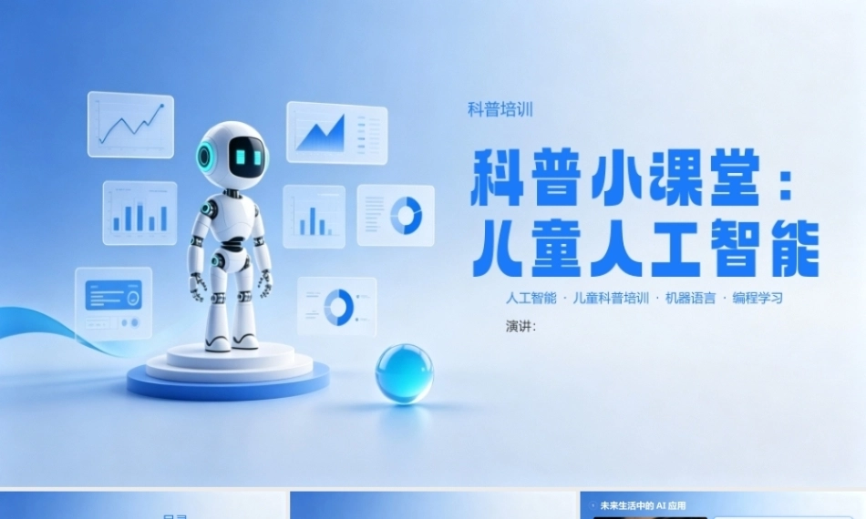 儿童人工智能科普PPT模板.pptx
