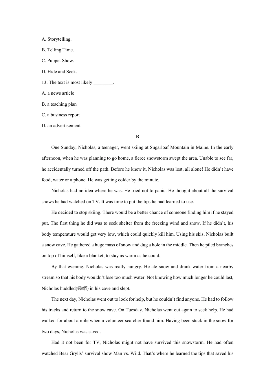 湖南省长沙市长郡2026-2027学年高一上学期开学英语试题（含答案）.pdf_第3页