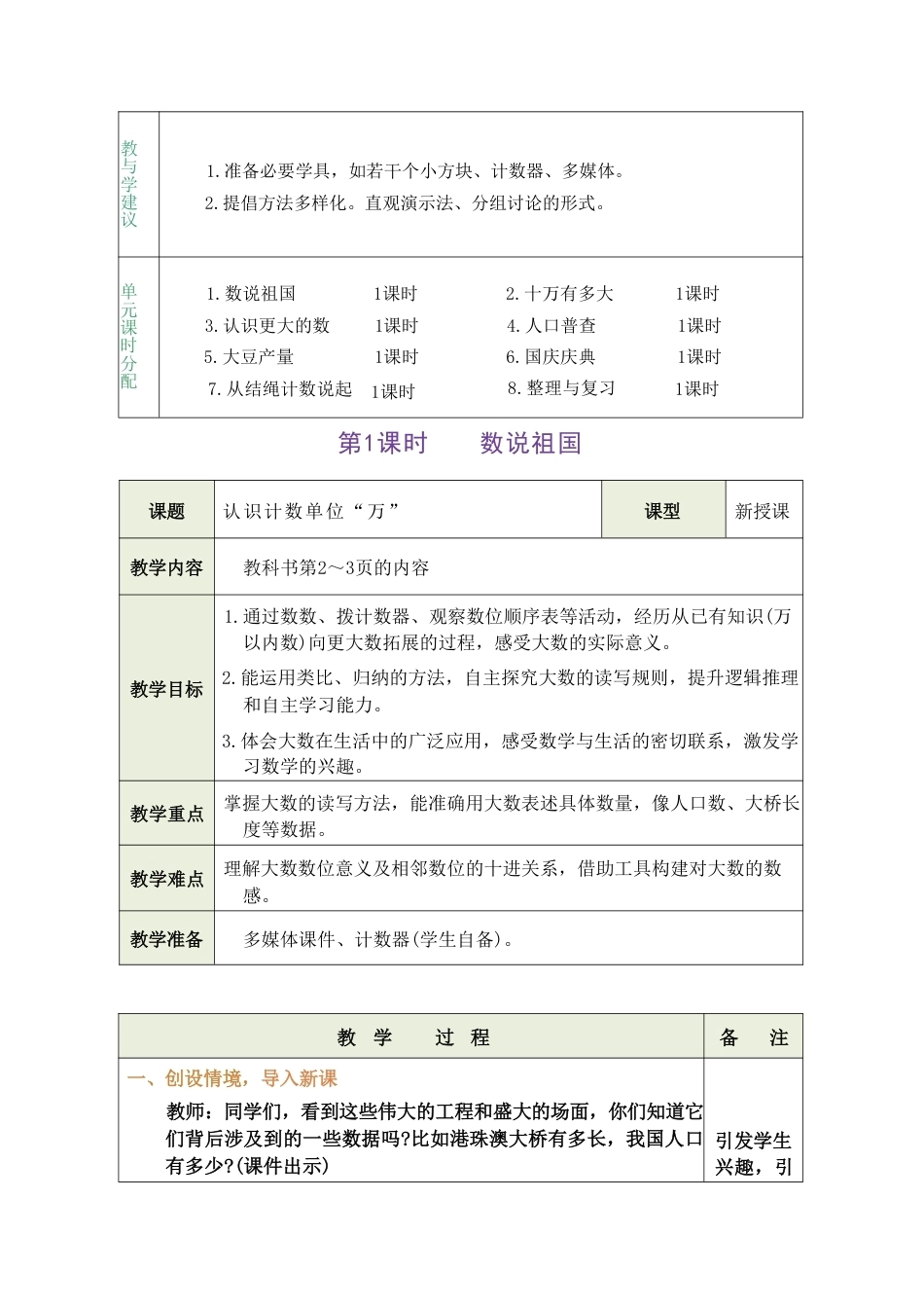 新版北师大版四年级上册数学全册教学设计配2026年秋改版教材.pdf_第3页