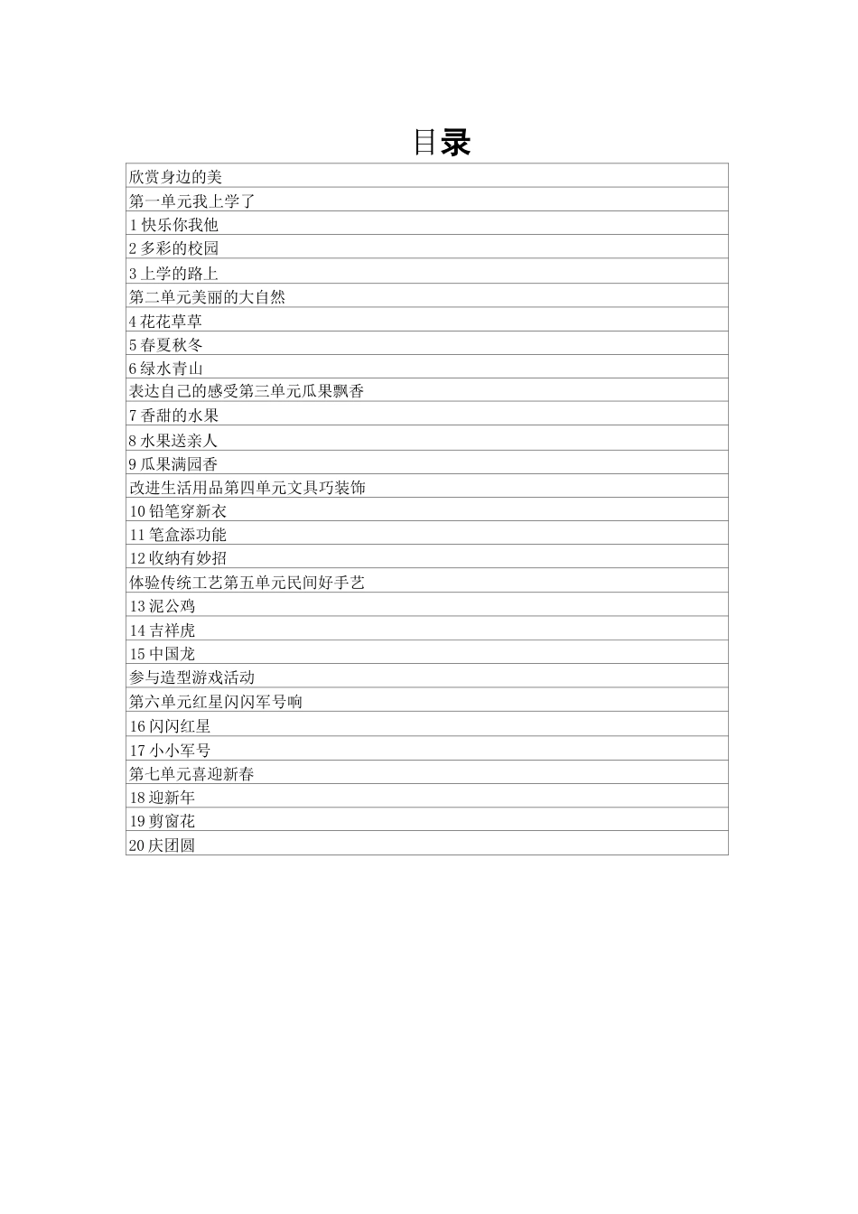 赣美版（2024新教材）小学美术一年级上册全册教学设计教案.docx_第2页