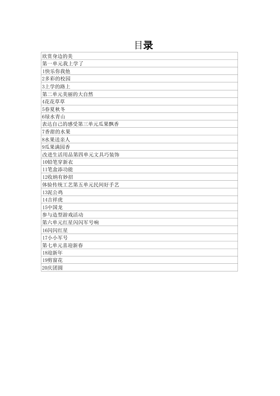 赣美版（2024新教材）小学美术一年级上册全册教学设计教案.pdf_第2页