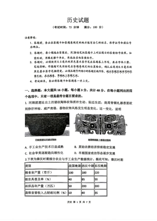 【历史】安徽省合肥市合肥一中2026届高三年级最后一卷试题+答案.pdf