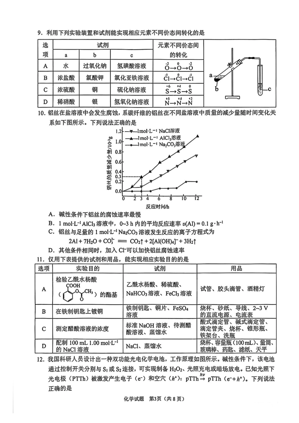 2026年安徽合肥高三第二次教学质量检测（二模）【化学】试题与答案.pdf_第3页