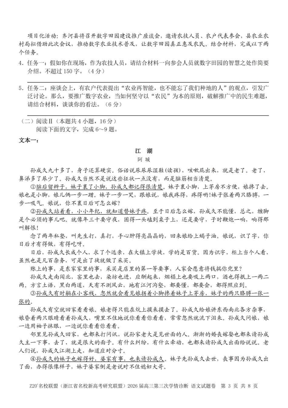 2026届浙江（精诚联盟、9+1联盟）Z20名校联盟高三第三次联考【语文】试题+答案.pdf_第3页