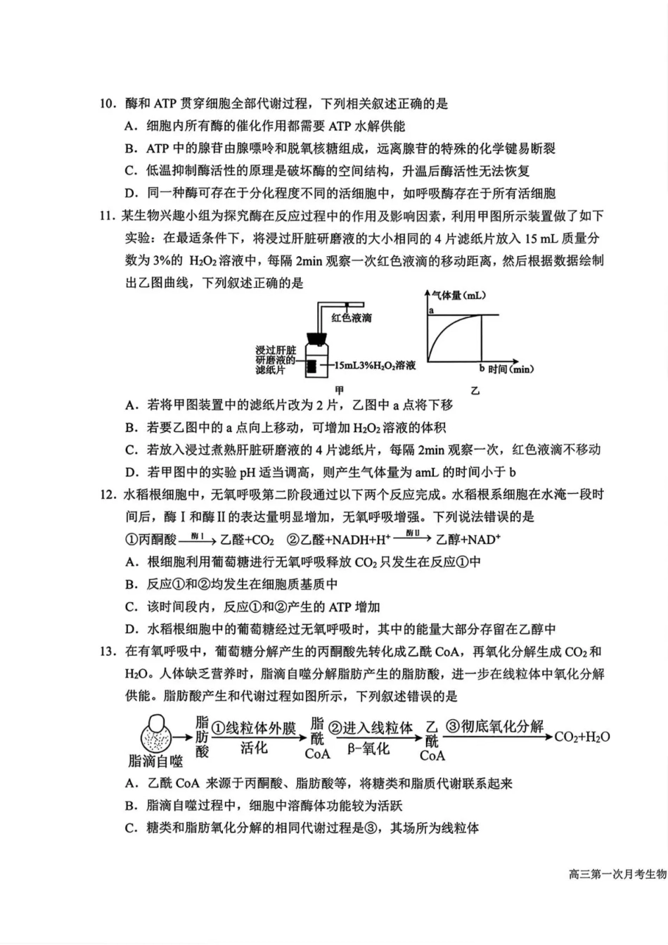 宁夏回族自治区银川一高2026-2027学年高三上学期第一次月考【生物】试题+答案.pdf_第3页