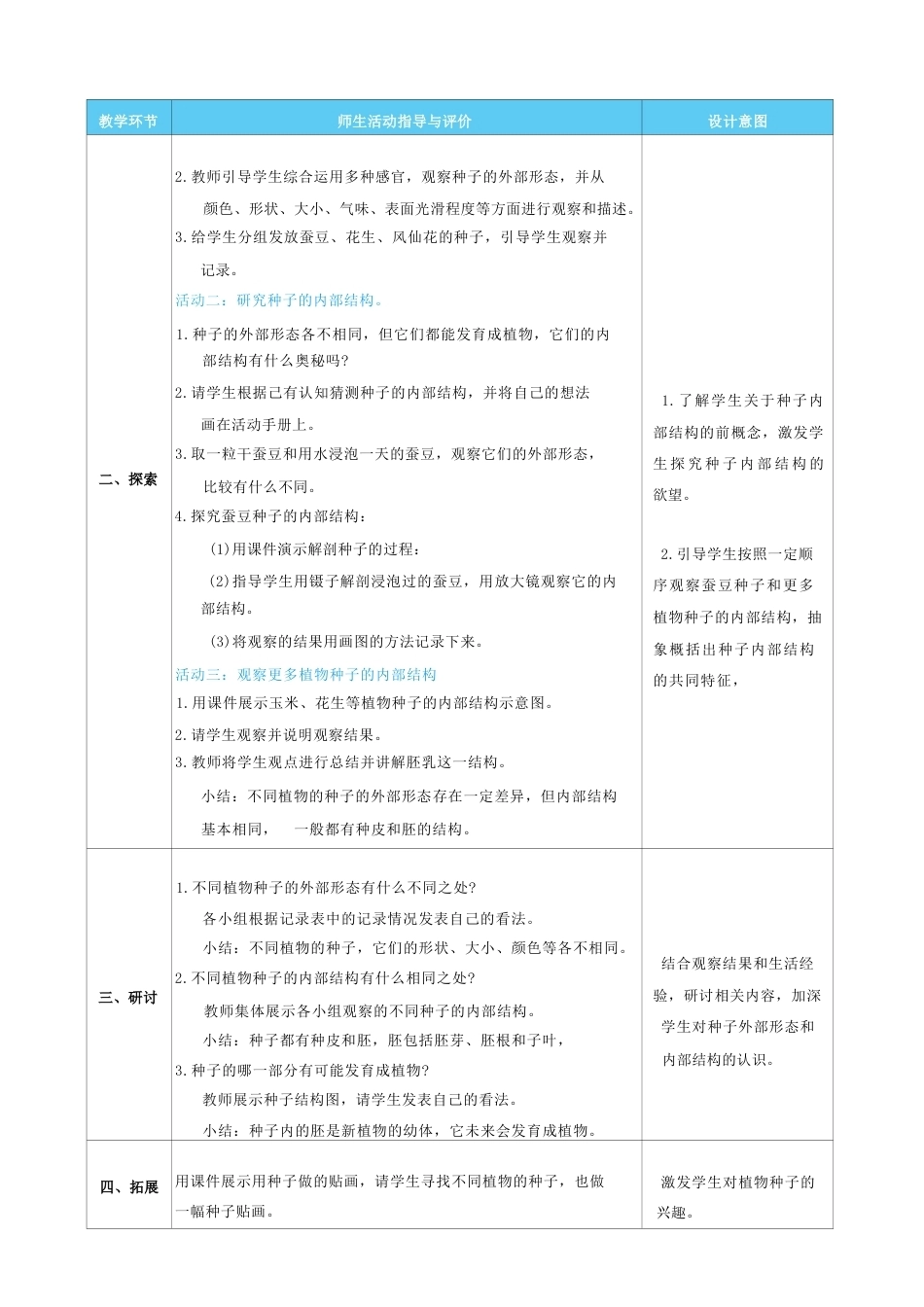 教科版（2026年新版）小学科学四年级下册全册表格式核心素养目标教案教学设计.docx_第3页