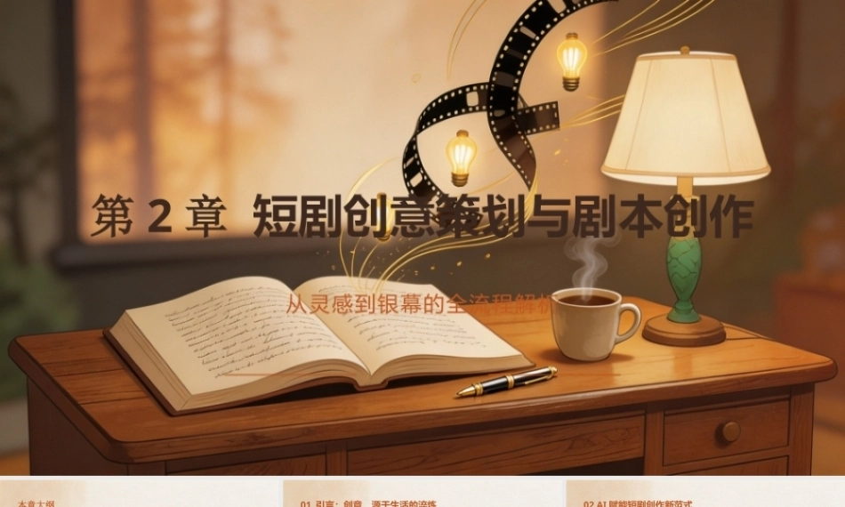 AI影视工作流（短剧、漫剧与微电影从制作到变现）：短剧创意策划与剧本创作-从灵感到银幕PPT教学课件.pptx