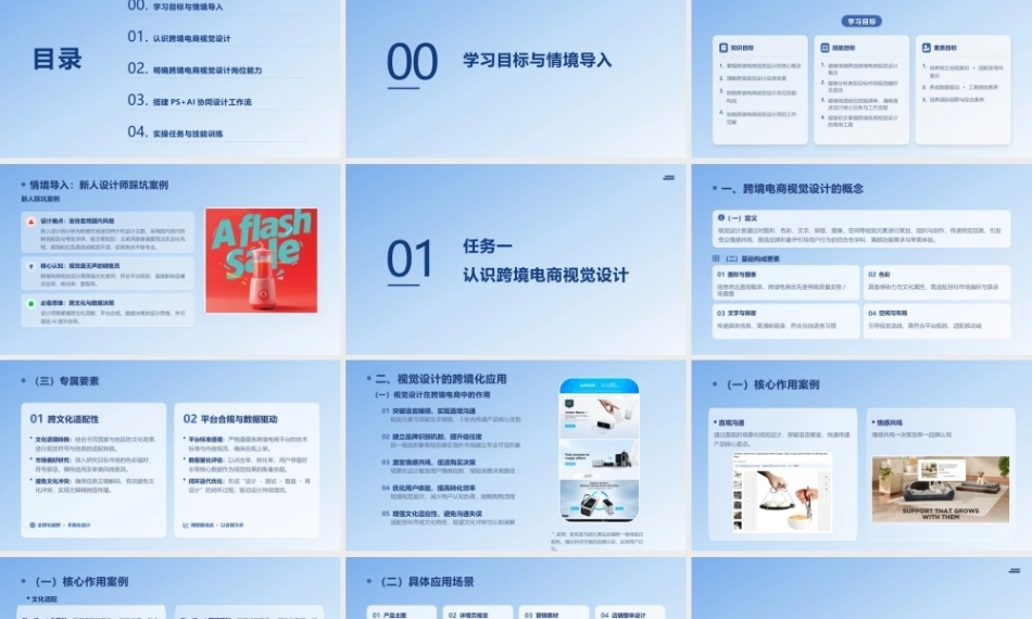 跨境电商视觉设计（AI赋能版）：跨境电商视觉设计基础认知PPT教学课件.pptx