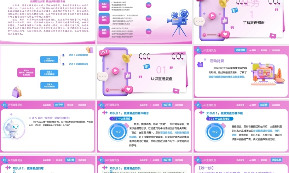 直播电商基础（第3版中职）：复盘直播电商数据PPT教学课件.pptx