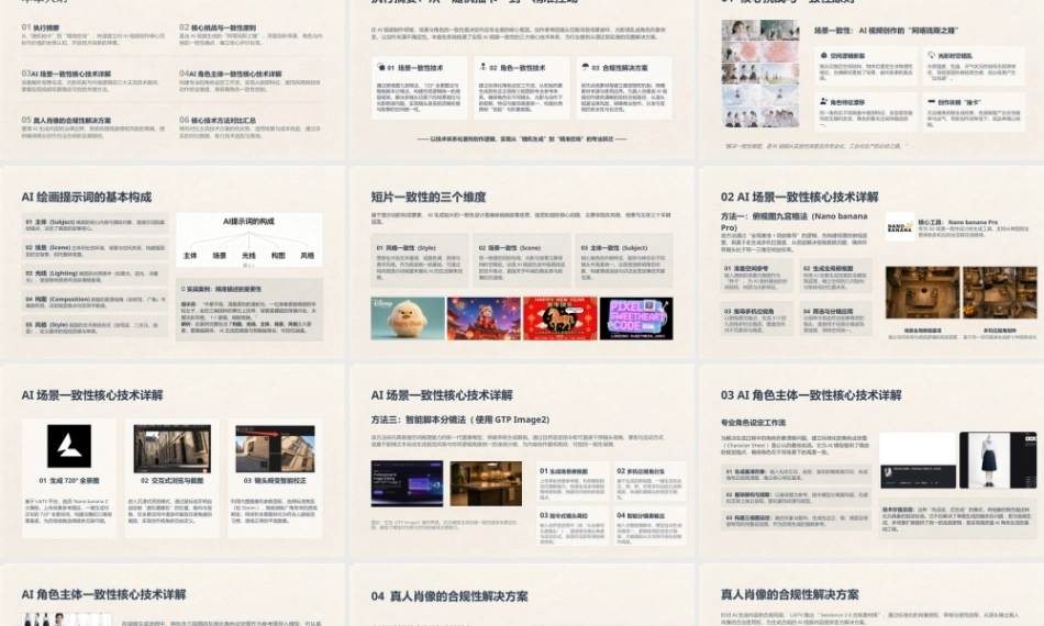 AI影视工作流（短剧、漫剧与微电影从制作到变现）：AI视频创作进阶-场景与角色一致性控制技术深度解析PPT教学课件.pptx