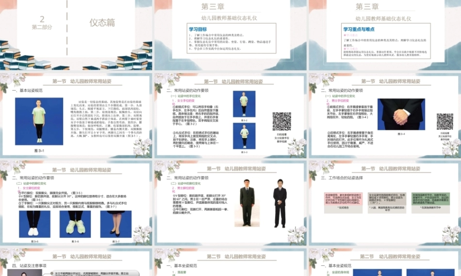 幼儿园教师礼仪(国规)：幼儿园教师基础仪态礼仪PPT教学课件.pptx