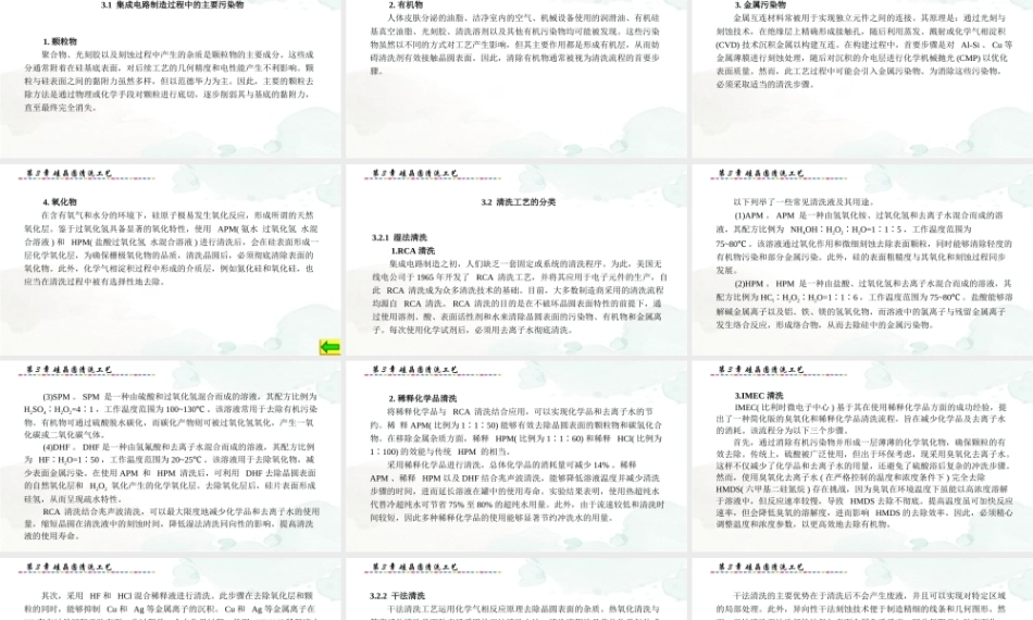 集成电路制造技术与实践：硅晶圆清洗工艺PPT教学课件.pptx