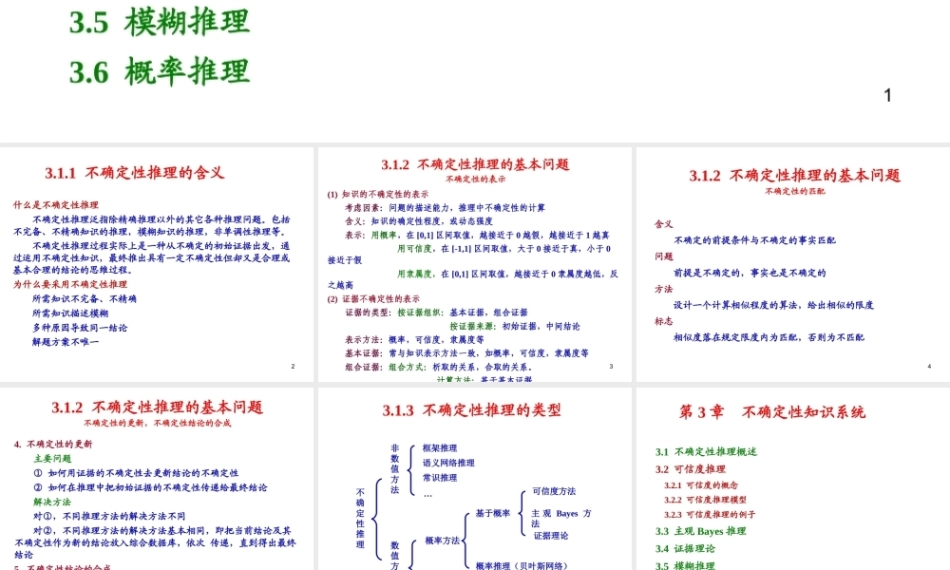 人工智能原理及其应用（第5版）：不确定性知识系统PPT教学课件.ppt
