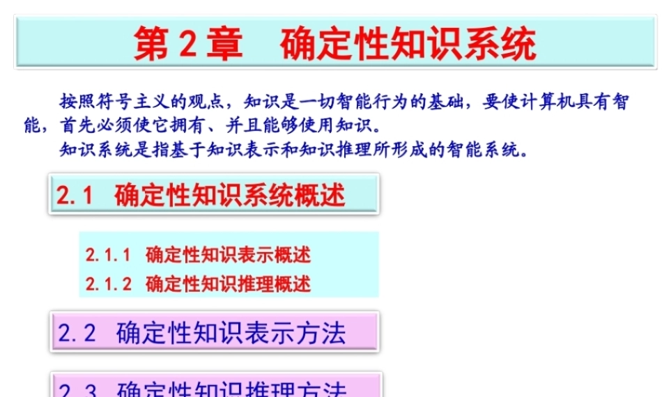 人工智能原理及其应用（第5版）：确定性知识系统PPT教学课件.ppt