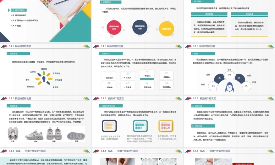 网店美工与视觉设计（AI+）：网店视频的拍摄与制作PPT教学课件.pptx