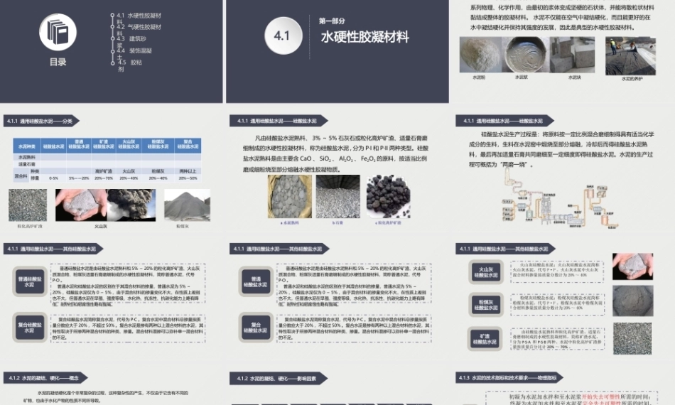 建筑装饰材料：建筑装饰胶凝材料及胶粘剂PPT教学课件.pptx
