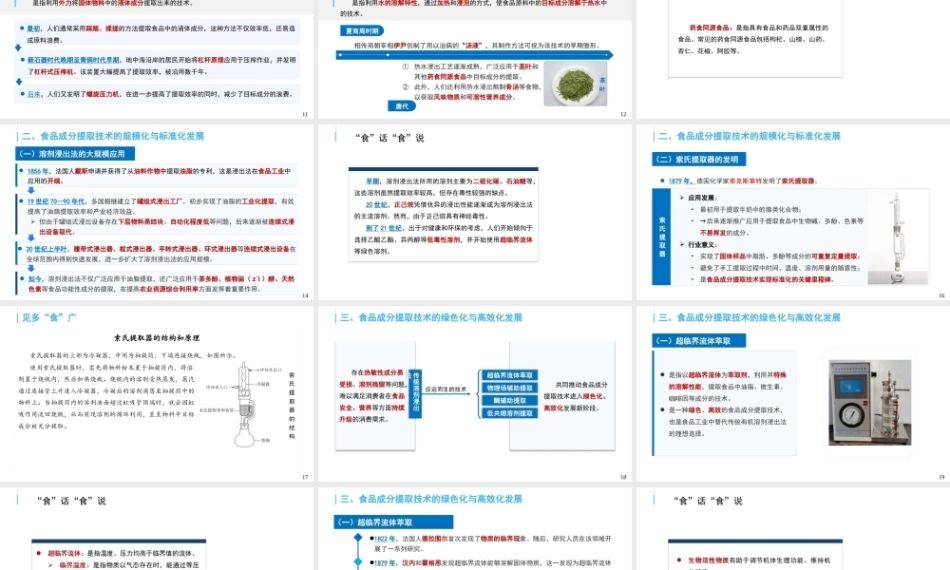 食品技术发展史：食品成分提取、分离和精制技术发展史PPT教学课件.pptx