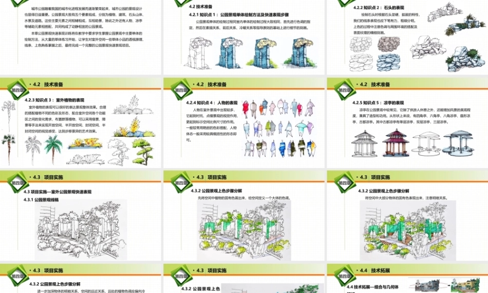 手绘效果图设计详解（第5版）：公园景观快速表现训练PPT教学课件.pptx