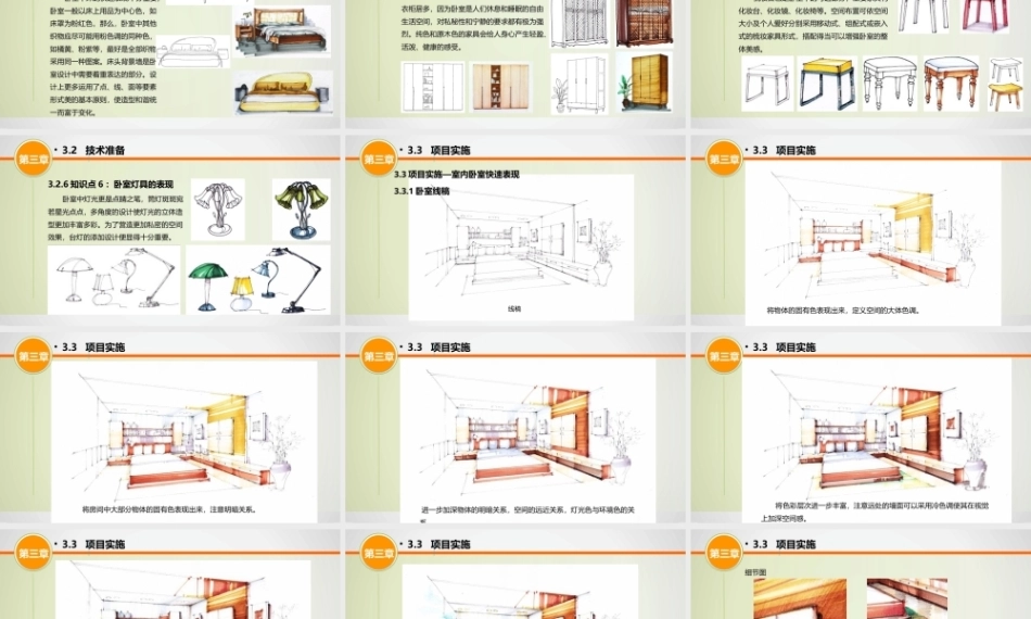 手绘效果图设计详解（第5版）：卧室快速表现训练PPT教学课件.pptx