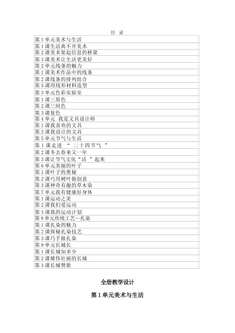 冀美版（2024）新教材小学美术三年级上册全册教学设计.docx_第2页