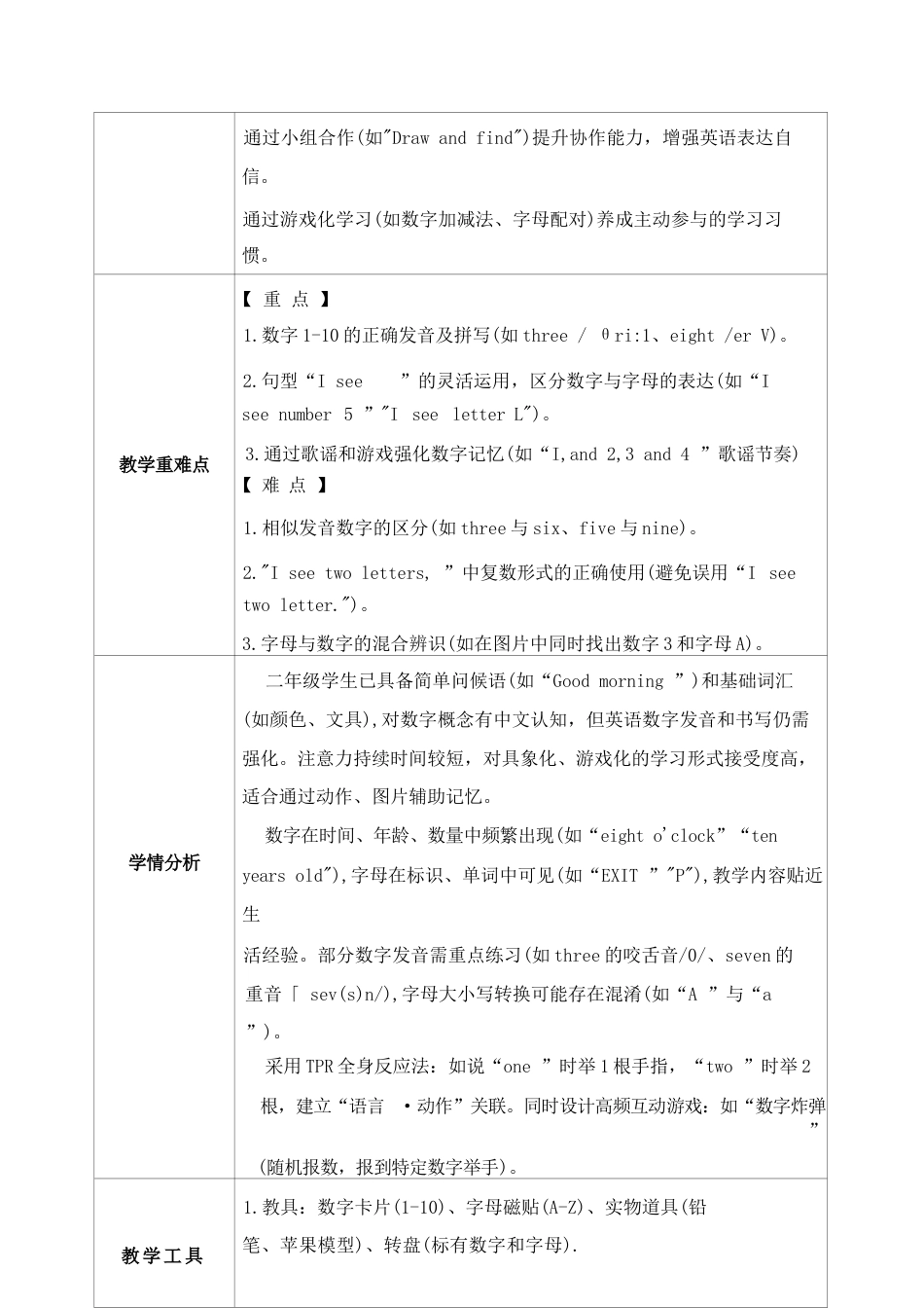 人教版PEP一起（2024）小学英语二年级上册全册教案教学设计.docx_第3页