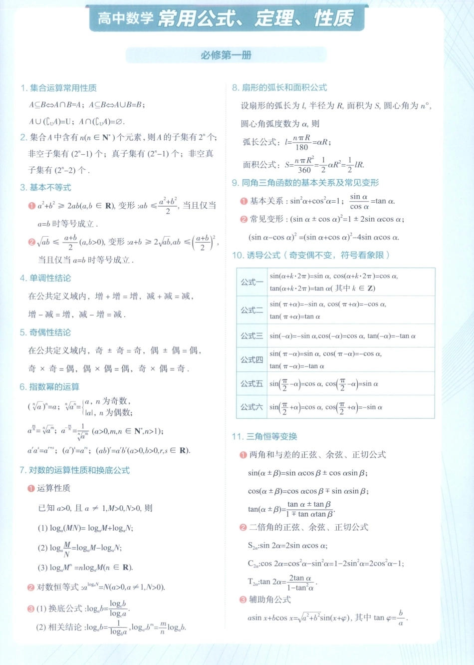 2027版53高中知识清单高中数学必修+选择性必修.pdf_第1页