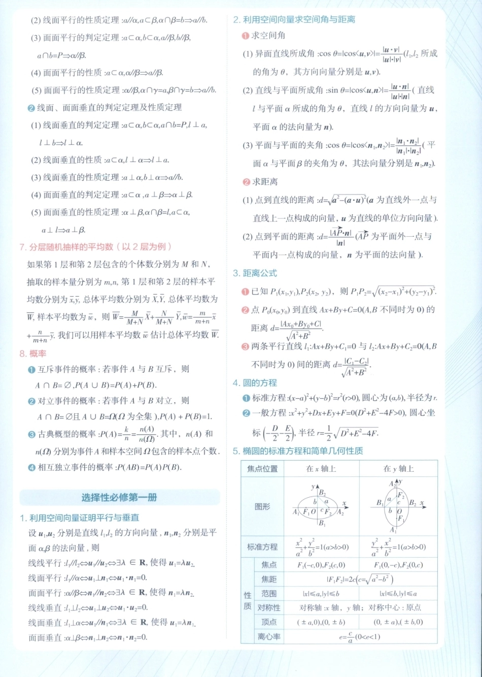 2027版53高中知识清单高中数学必修+选择性必修.pdf_第3页