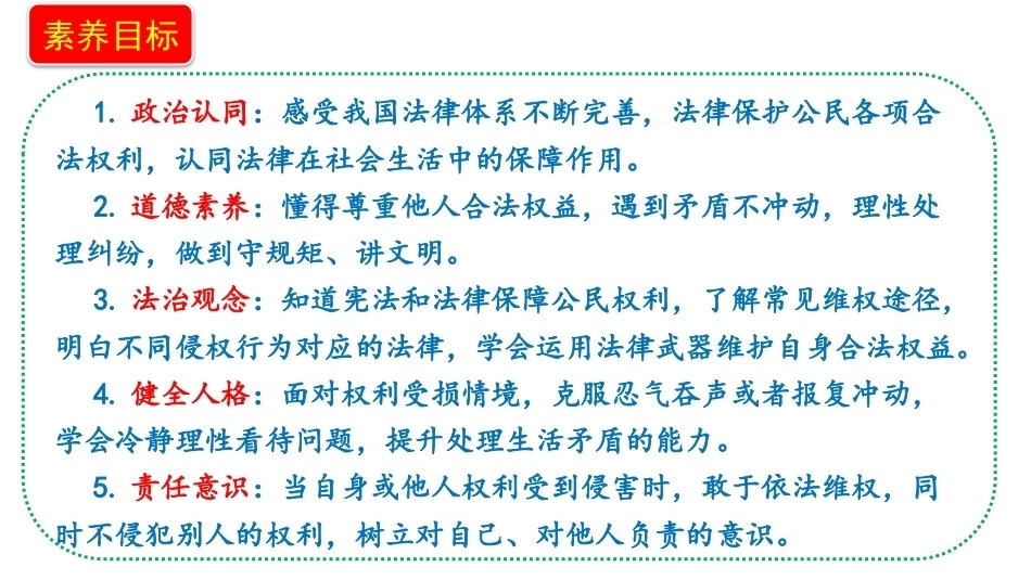 新部编版（2026秋）道德与法治六年级上册《10.1用好法律维护权利权利受保护》教学课件.pptx_第2页