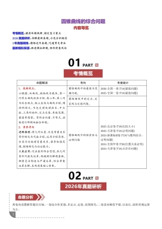 2026高中数学专题练习--圆锥曲线的综合问题+解析.pdf