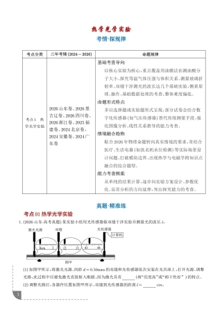 2027高考物理好题分类汇编--热学光学实验三年汇编+解析.pdf