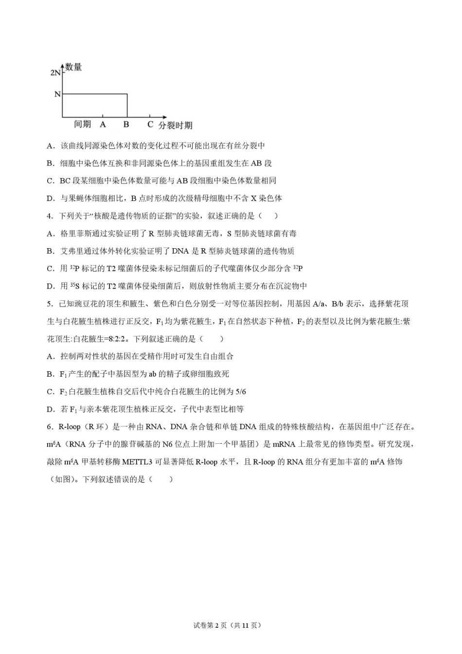 河北省廊坊市一中2026-2027学年高三年级上学期开学考试【生物】试题+答案.pdf_第2页