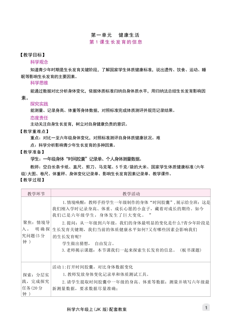 教科版（2026秋新版）六年级科学上册全册教学设计.docx_第3页