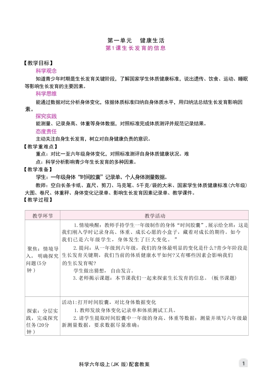 教科版（2026秋新版）六年级科学上册全册教学设计.pdf_第3页