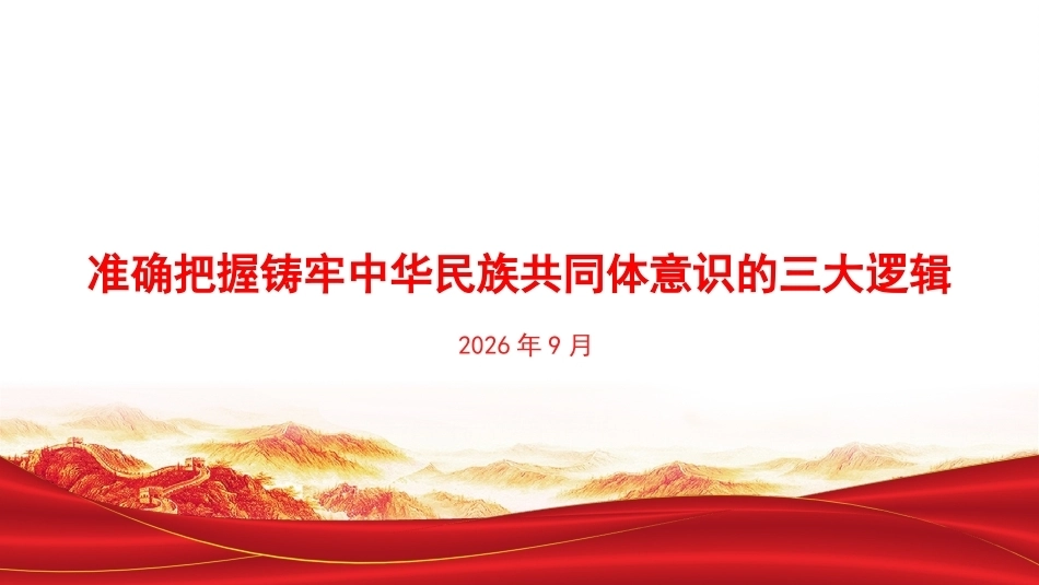 2026准确把握铸牢中华民族共同体意识的三大逻辑PPT专题课件.pptx_第1页