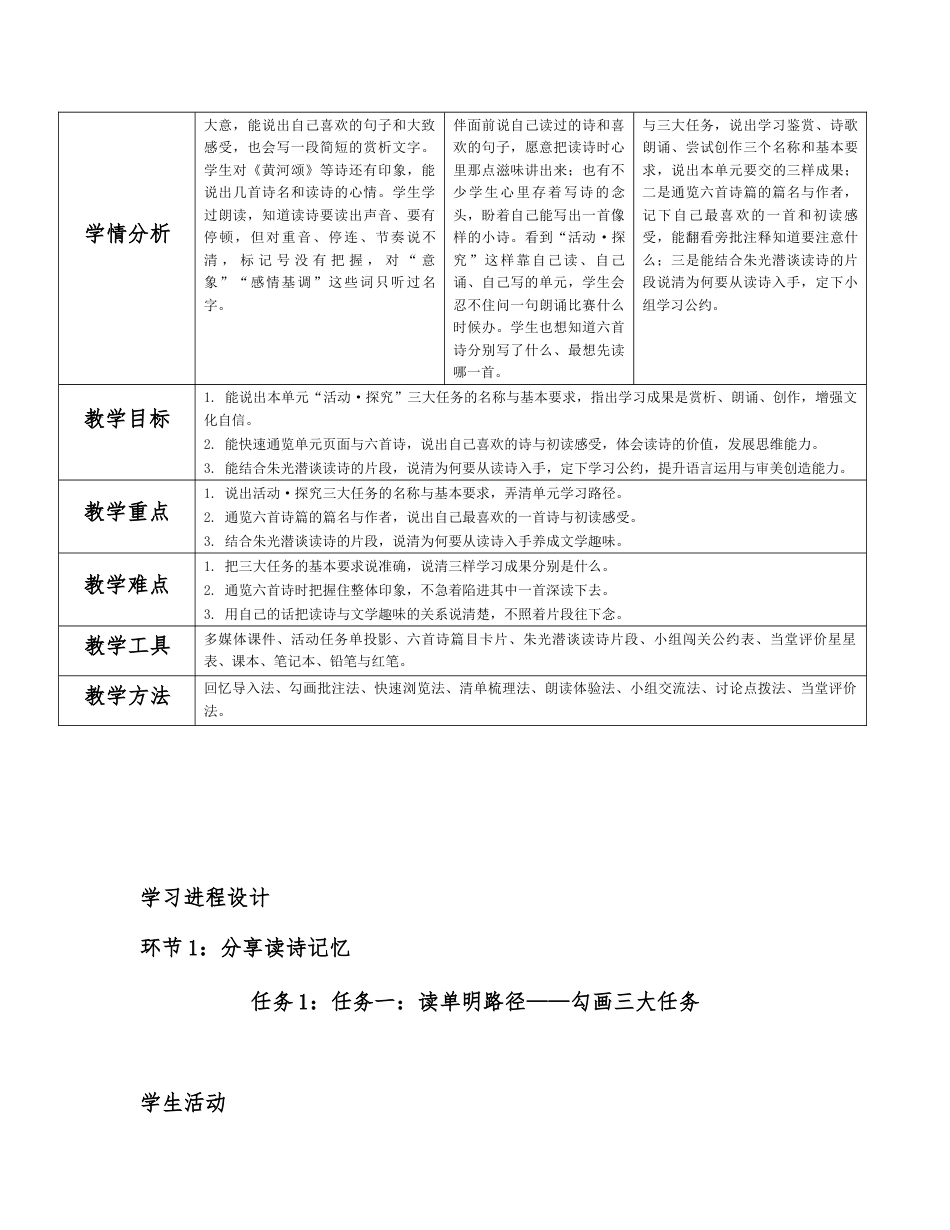 2026秋统编人教版初中语文九年级上册全册分课时教学设计（WORD版）共98课时.docx_第2页