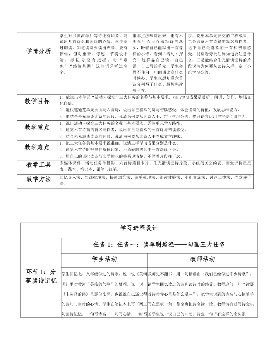 2026秋统编人教版初中语文九年级上册全册分课时教学设计（PDF版）共98课时.pdf_第2页