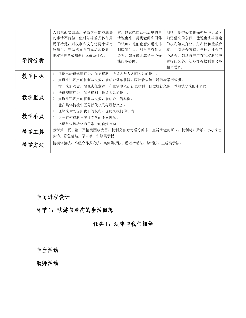 2026秋统编人教版小学道德与法治六年级上册全册分课时教学设计（WORD版）共24课时.docx_第2页