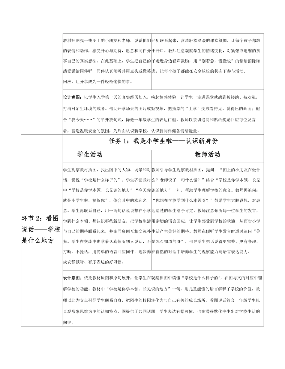 2026秋统编人教版小学道德与法治一年级上册全册分课时教学设计（PDF版）共32课时.pdf_第3页