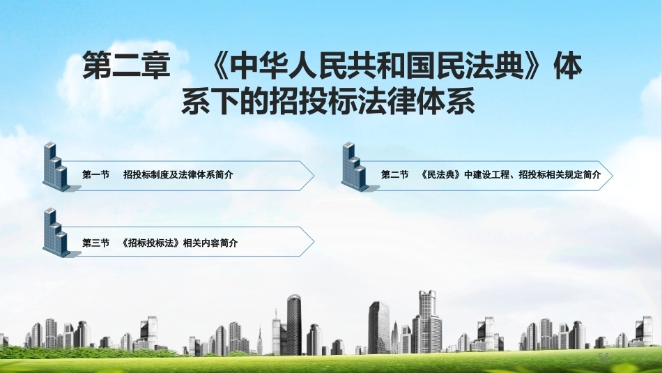 建筑工程招投标与合同管理（中职）：《中华人民共和国民法典》体系下的招投标法律体系PPT教学课件.pptx_第1页