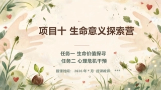 大学生心理健康教育：生命意义探索营：生命价值探寻+心理危机干预PPT教学课件.pptx