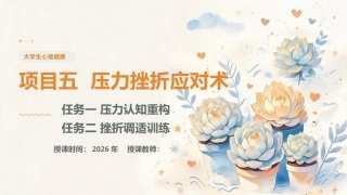 大学生心理健康教育：压力挫折应对术：压力认知重构+挫折调适训练PPT教学课件.pptx