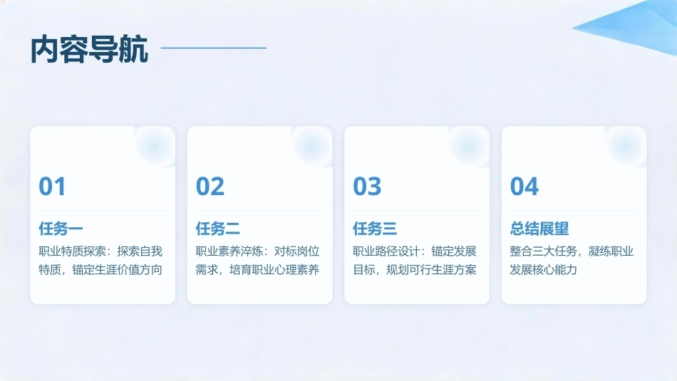 大学生心理健康教育：职业发展导航图：职业特质探索+职业素养淬炼+职业规划实操PPT教学课件.pptx_第2页