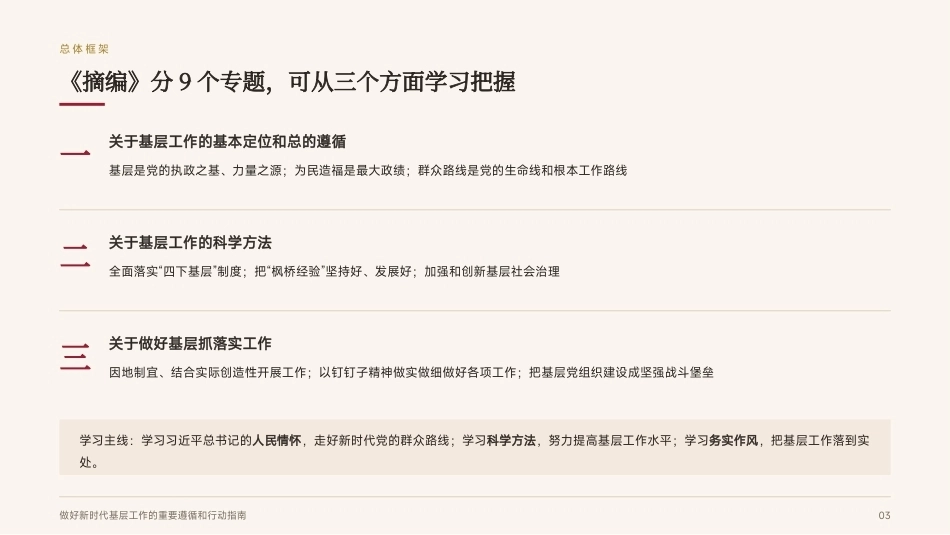 2026基层工作方法论述党课PPT做好新时代基层工作的重要遵循和行动指南（含文字稿）.pptx_第3页